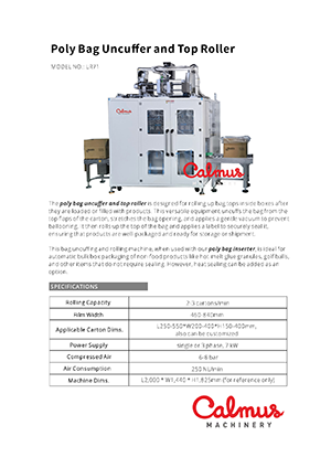 Brochure - Bag Uncuffer Roller Machine LR71