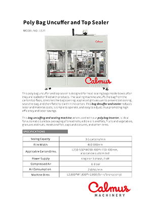 Brochure - Bag Uncuffer Sealer Machine LS71