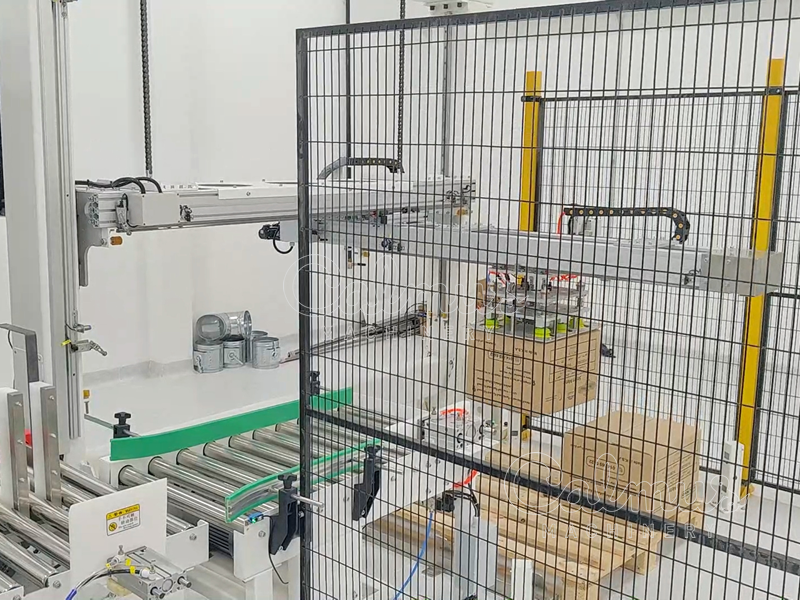 Palletiseermachine voor verpakte elektriciteitsmeters