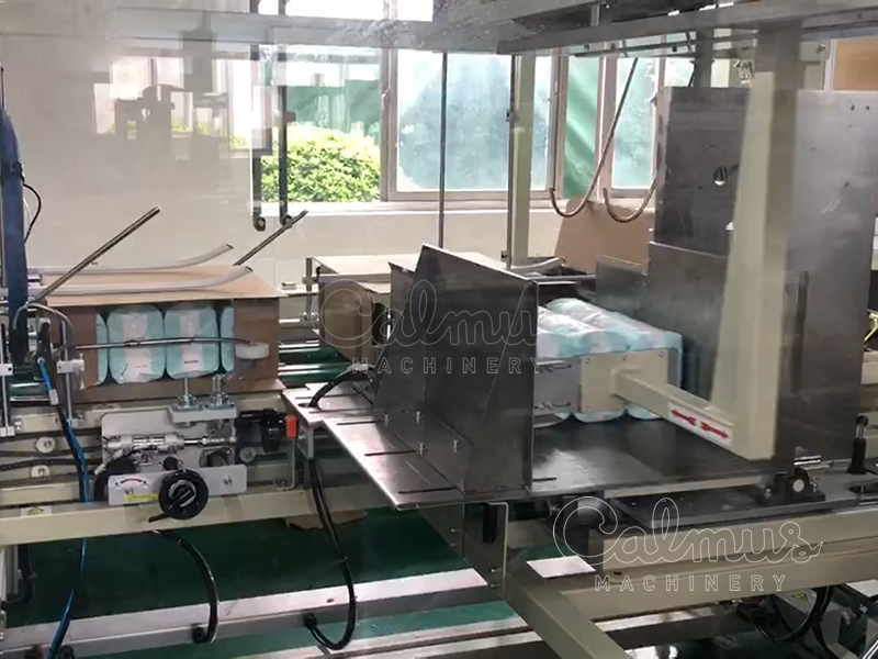 Упаковка подгузников - Упаковщик гигиенических прокладок в короба